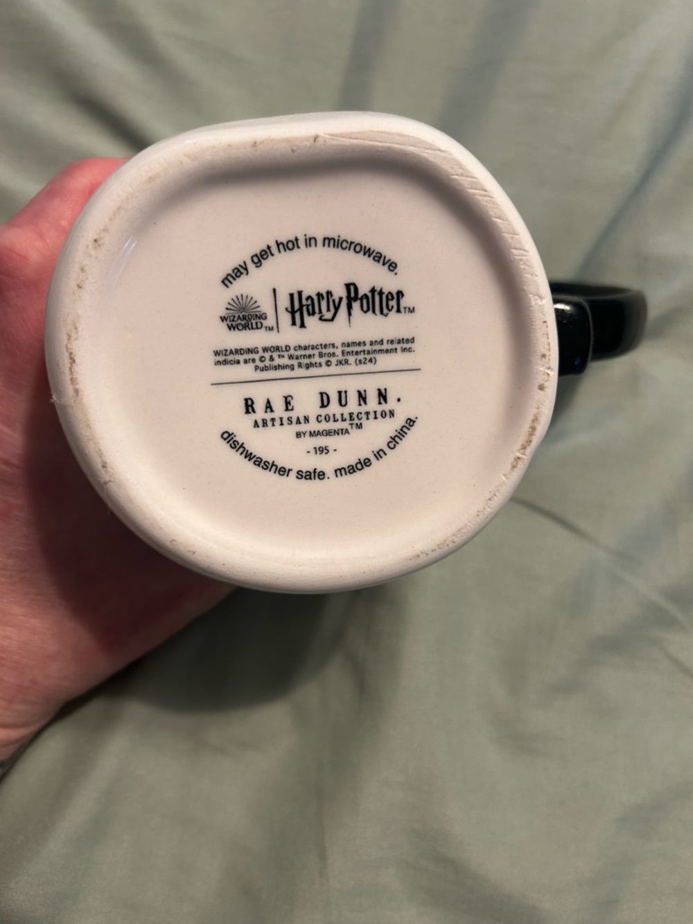 Rae Dunn Harry Potter Ceramic Mug - White with Black Handle - Picture 3 of 3